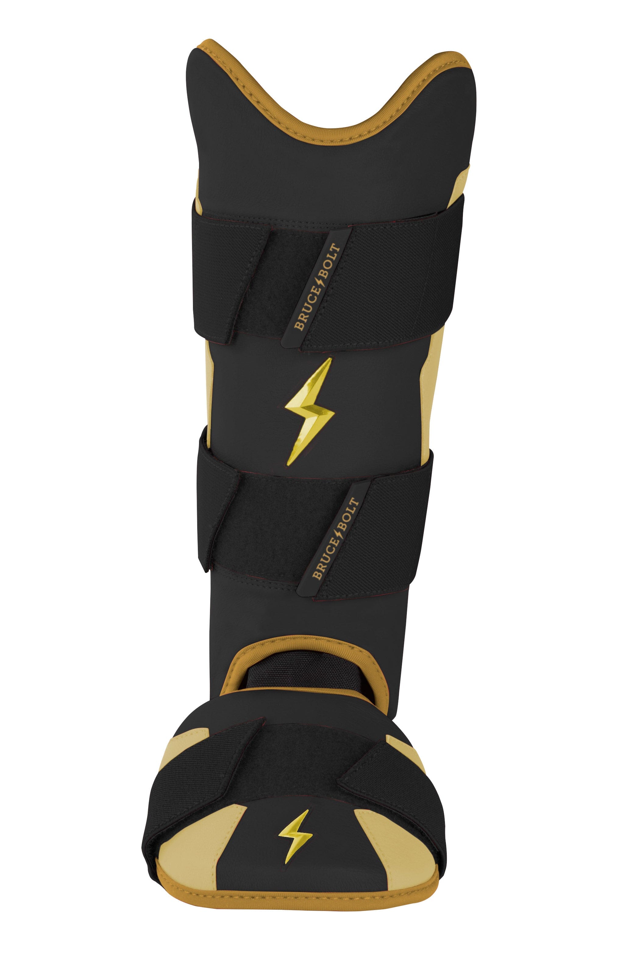BRUCE BOLT Gold Series Baseball Leg Guard - Moldable Shell & Shark Skin Grip