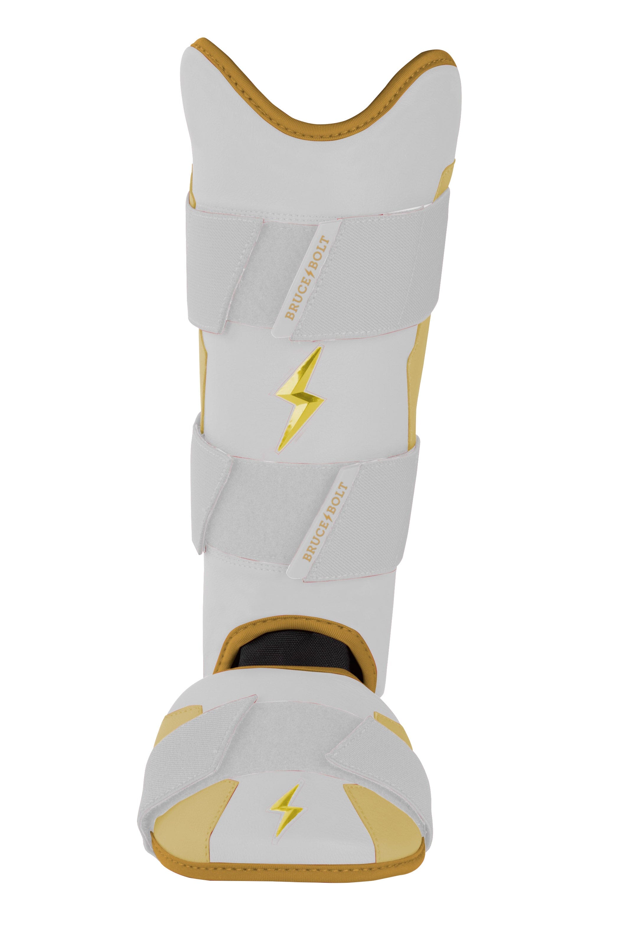 Bruce Bolt Baseball Leg Guards - Gold Series with Moldable Shell & Shark Skin Grip