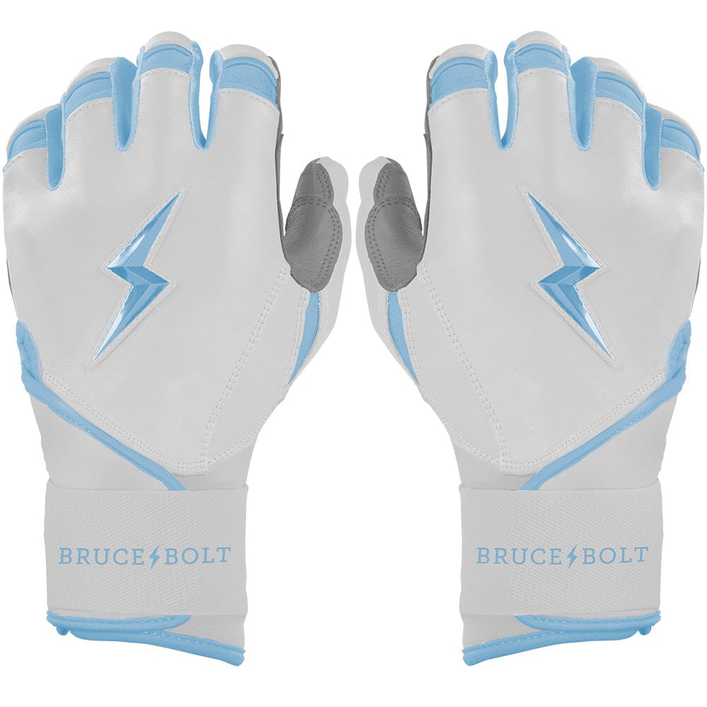 Bruce Bolt Premium Pro Chrome Long Cuff Batting Gloves - Baby Blue
