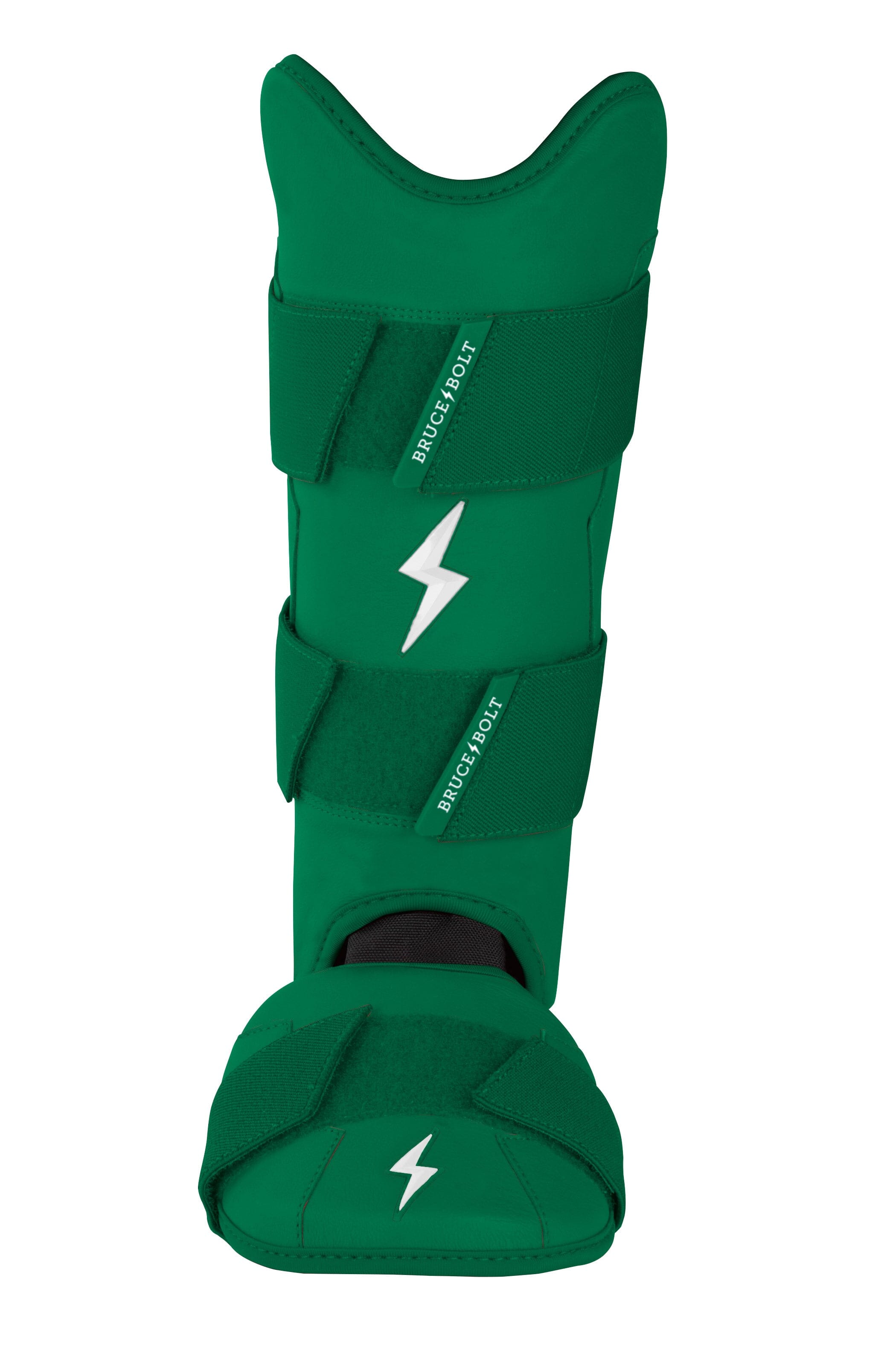 BRUCE BOLT Baseball Leg Guard with Moldable Shell & Shark Skin Grip - Green