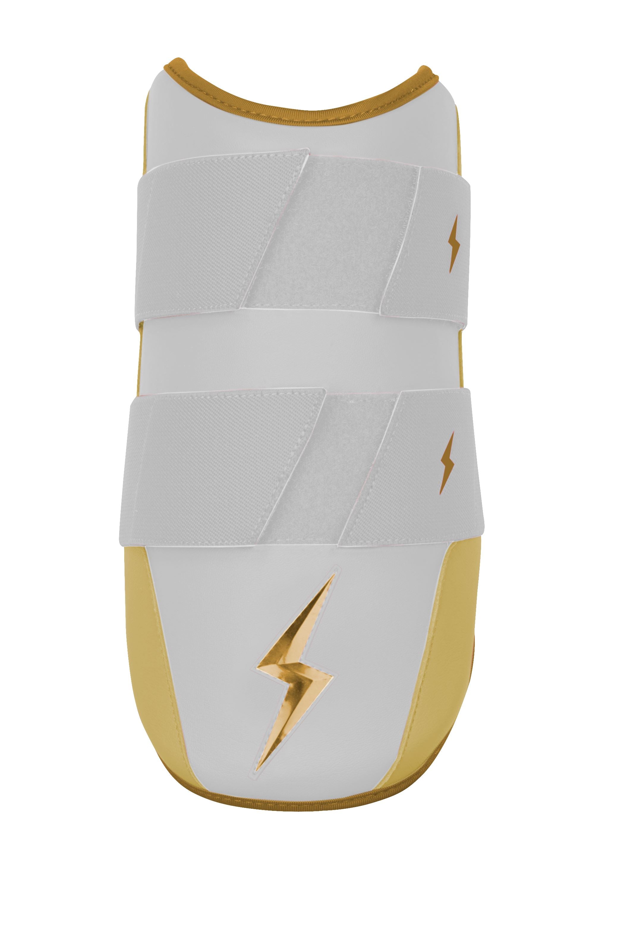 Bruce Bolt Pro 9" Elbow Guard - Gold & White, Moldable Protection