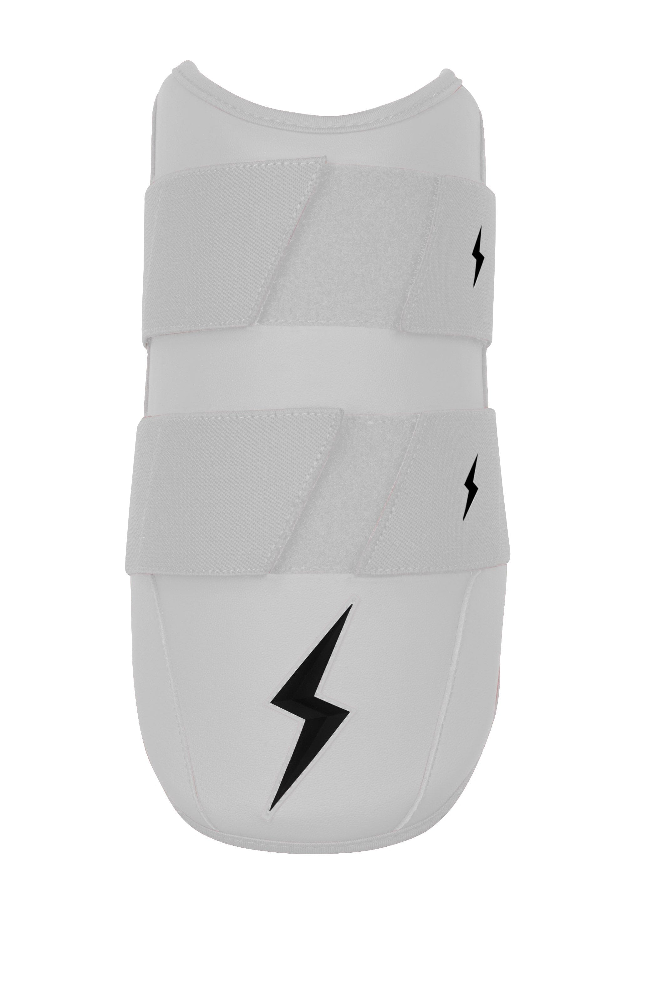 Bruce Bolt Premium Pro 9" Baseball Elbow Guard - White, Moldable Shell
