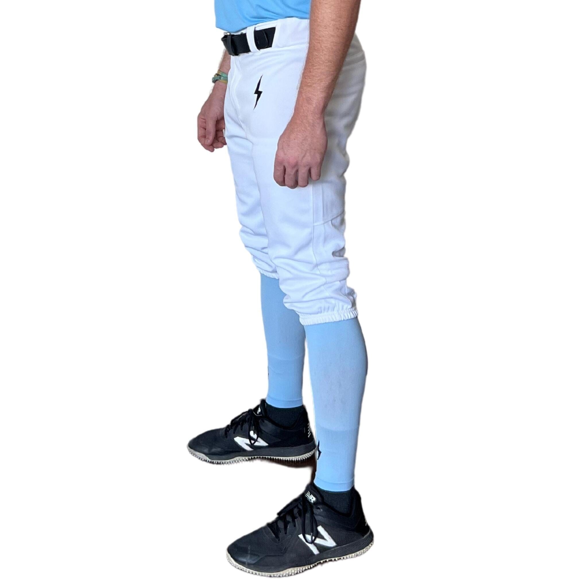 Bruce Bolt Pro Baseball Knicker Pants - White, Durable 4-Way Stretch