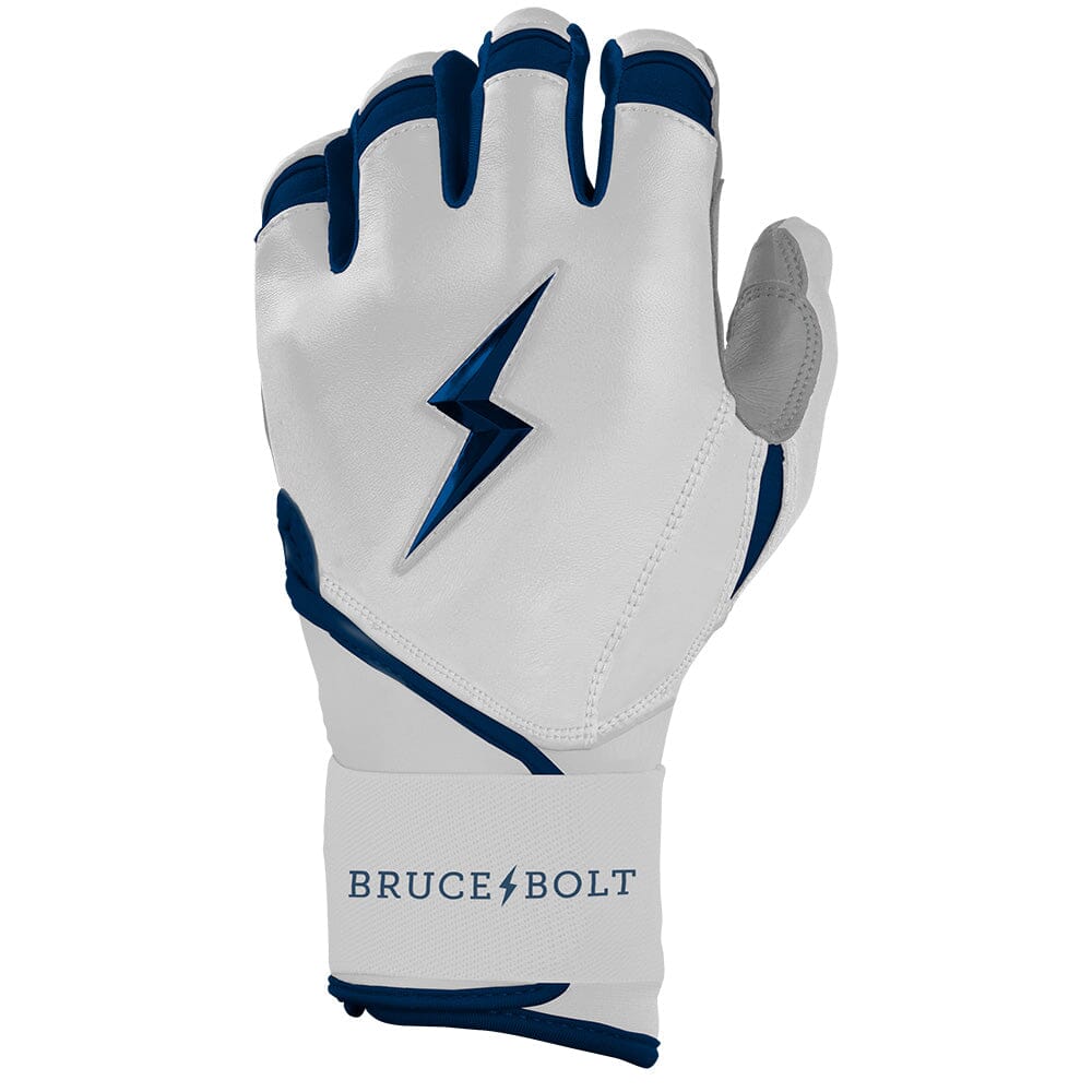 Bruce Bolt Premium Pro Chrome Long Cuff Batting Gloves - Navy