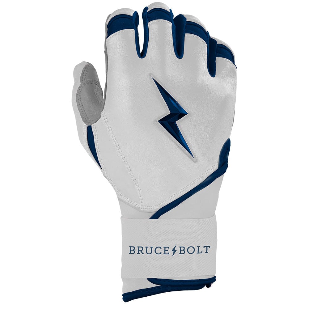 Bruce Bolt Premium Pro Chrome Long Cuff Batting Gloves - Navy