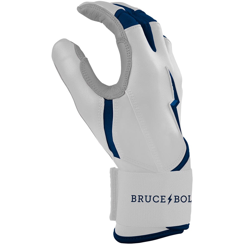 Bruce Bolt Premium Pro Chrome Long Cuff Batting Gloves - Navy
