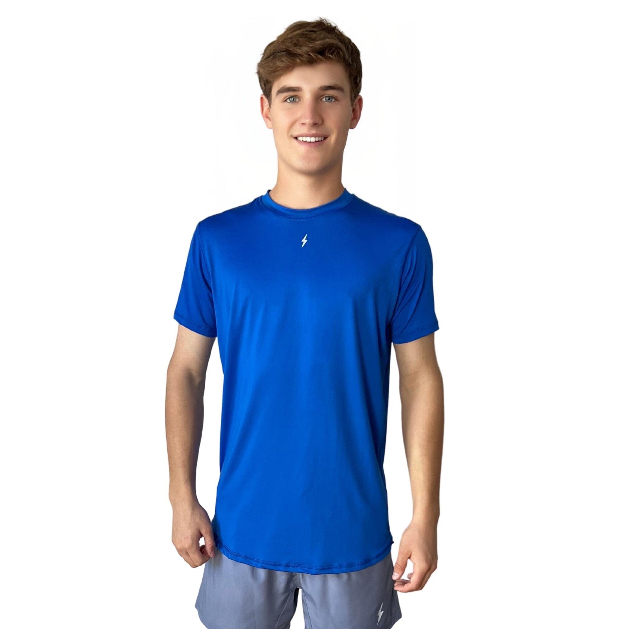 BRUCE BOLT Performance T-Shirt with Reflective Logo - Royal