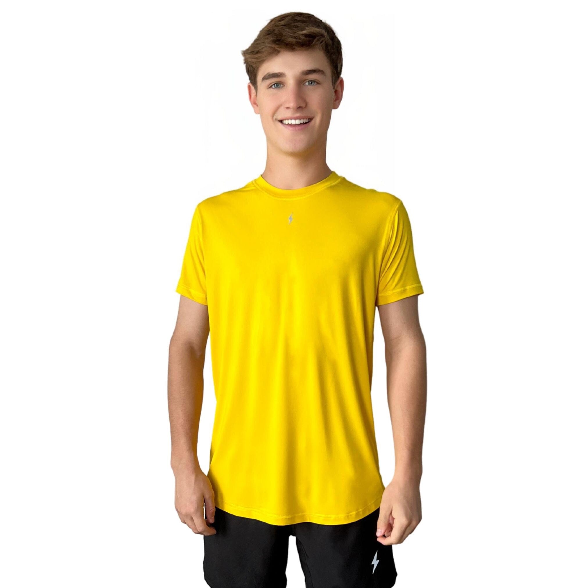 Bruce Bolt Performance T-Shirt - Moisture-Wicking & Reflective Logo - Yellow