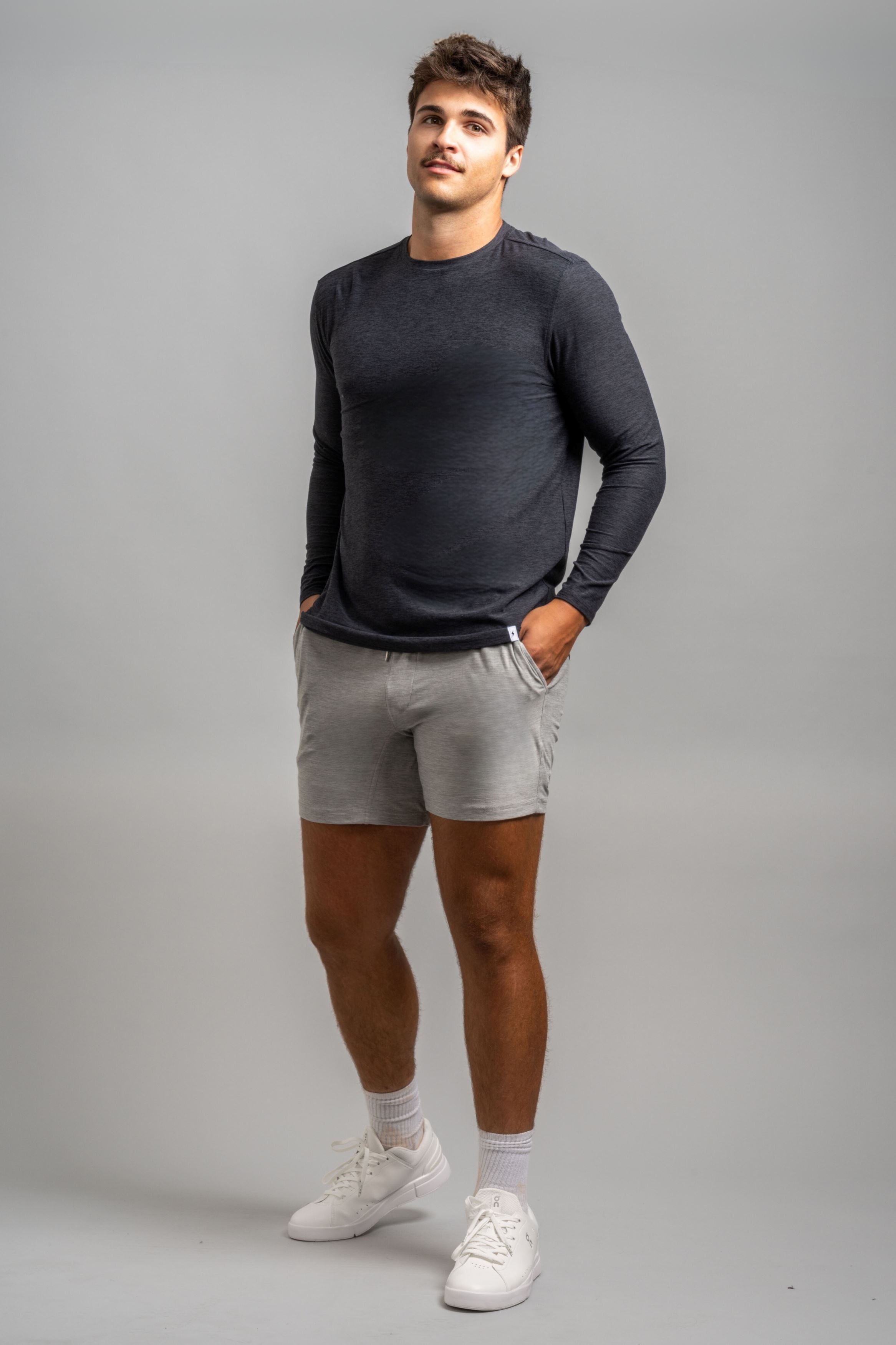 BRUCE BOLT SuperSoft 6" Athletic Shorts - Grey for Men