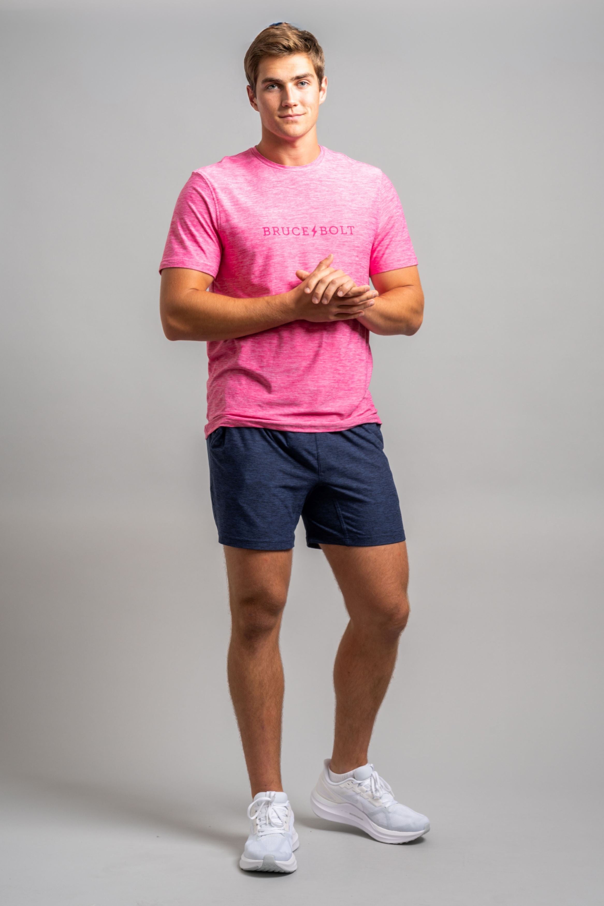 BRUCE BOLT SuperSoft 6" Athletic Shorts for Men - Navy