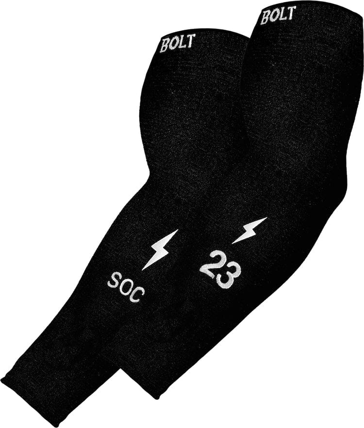 Bruce Bolt Compression Arm Sleeve - Black, Graduated Support for Baseball & Recovery