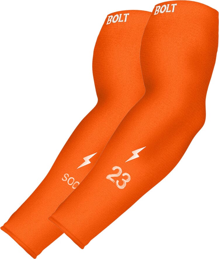 Bruce Bolt Compression Arm Sleeve - Orange, Personalized for Baseball & Recovery