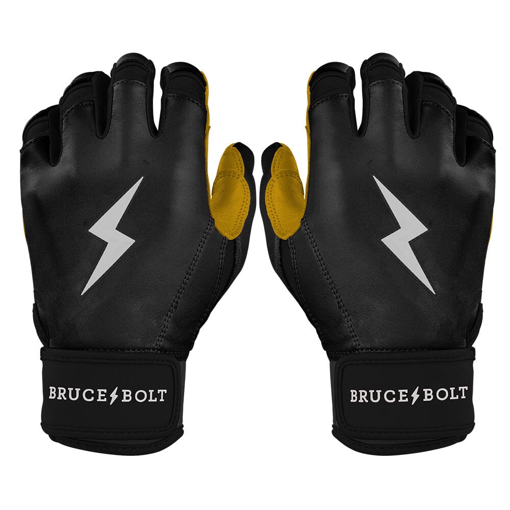Bruce Bolt Premium Pro Short Cuff Batting Gloves - Black