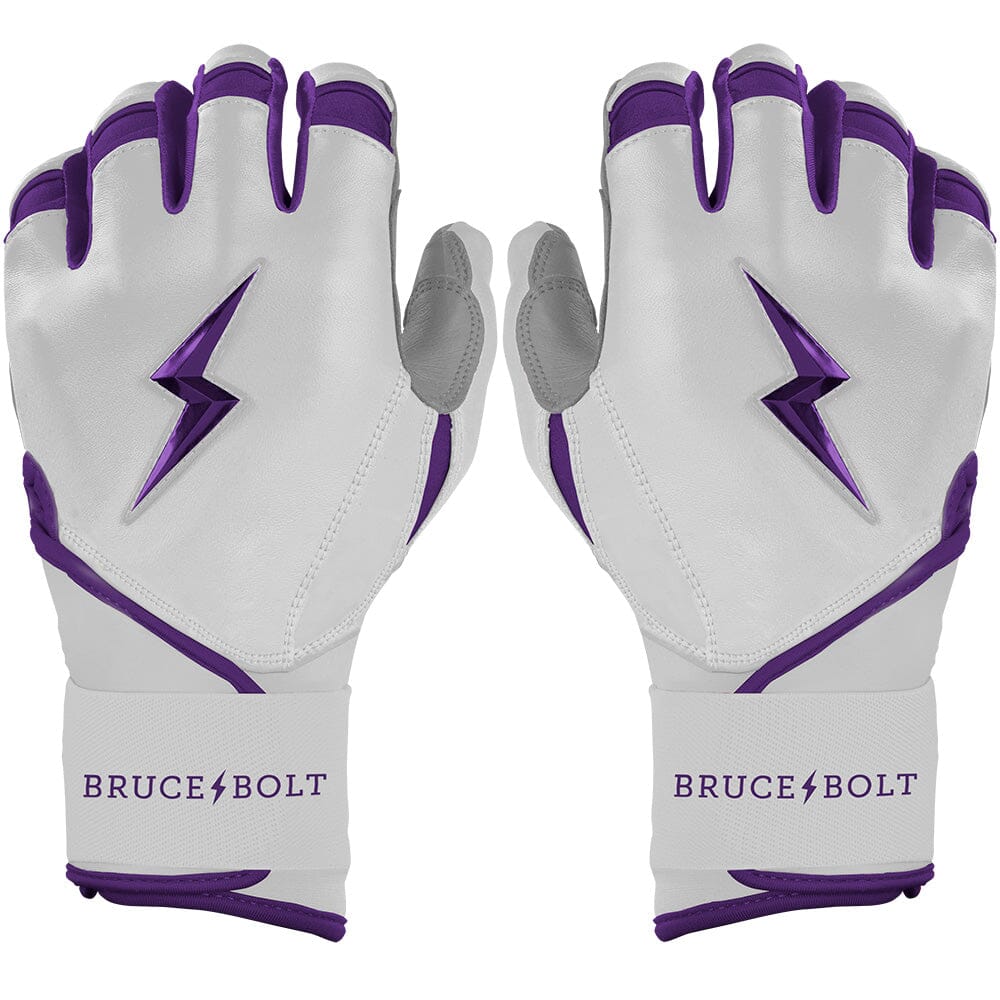 Bruce Bolt Premium Pro Chrome Long Cuff Batting Gloves - Purple