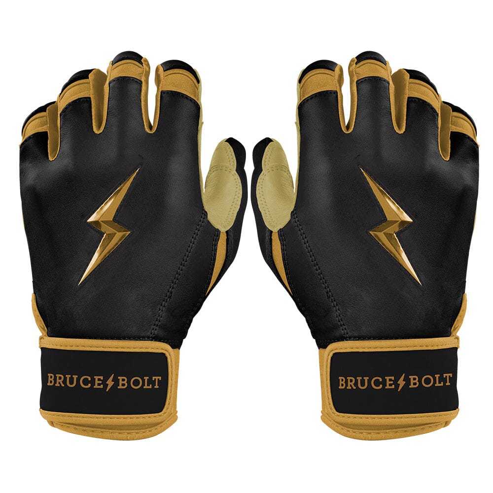 Bruce Bolt Gold Series Premium Batting Gloves - Black