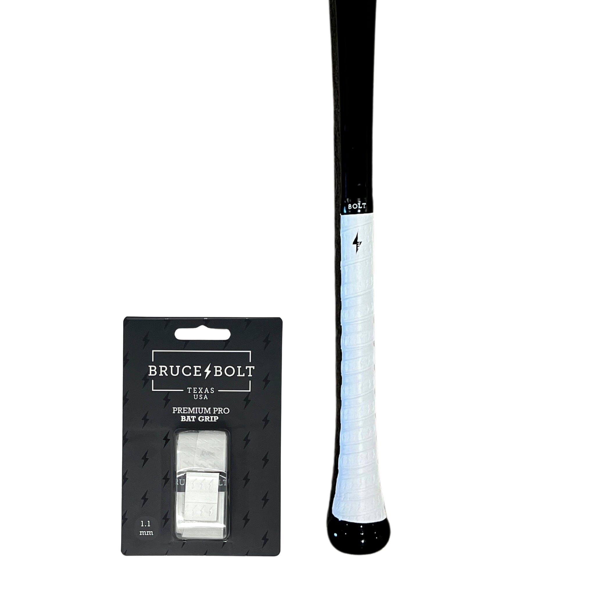 Bruce Bolt Pro Bat Grip - White | Premium Tacky & Long-Lasting for Baseball