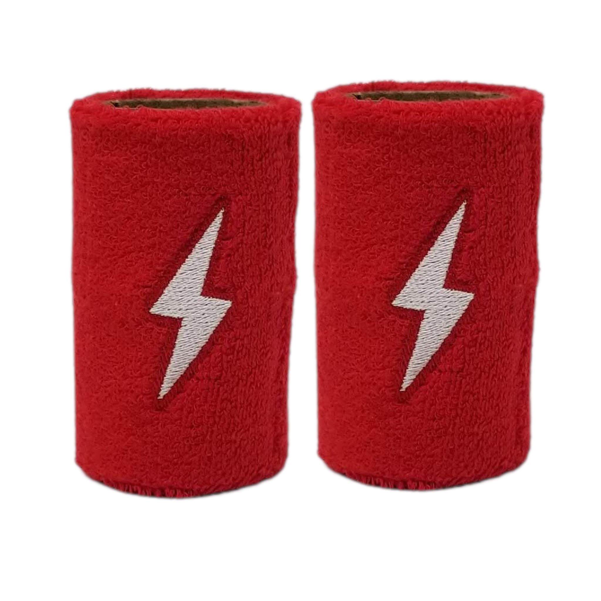 BRUCE BOLT Pro Wrist Bands for Baseball - Red, Sweat Absorbent