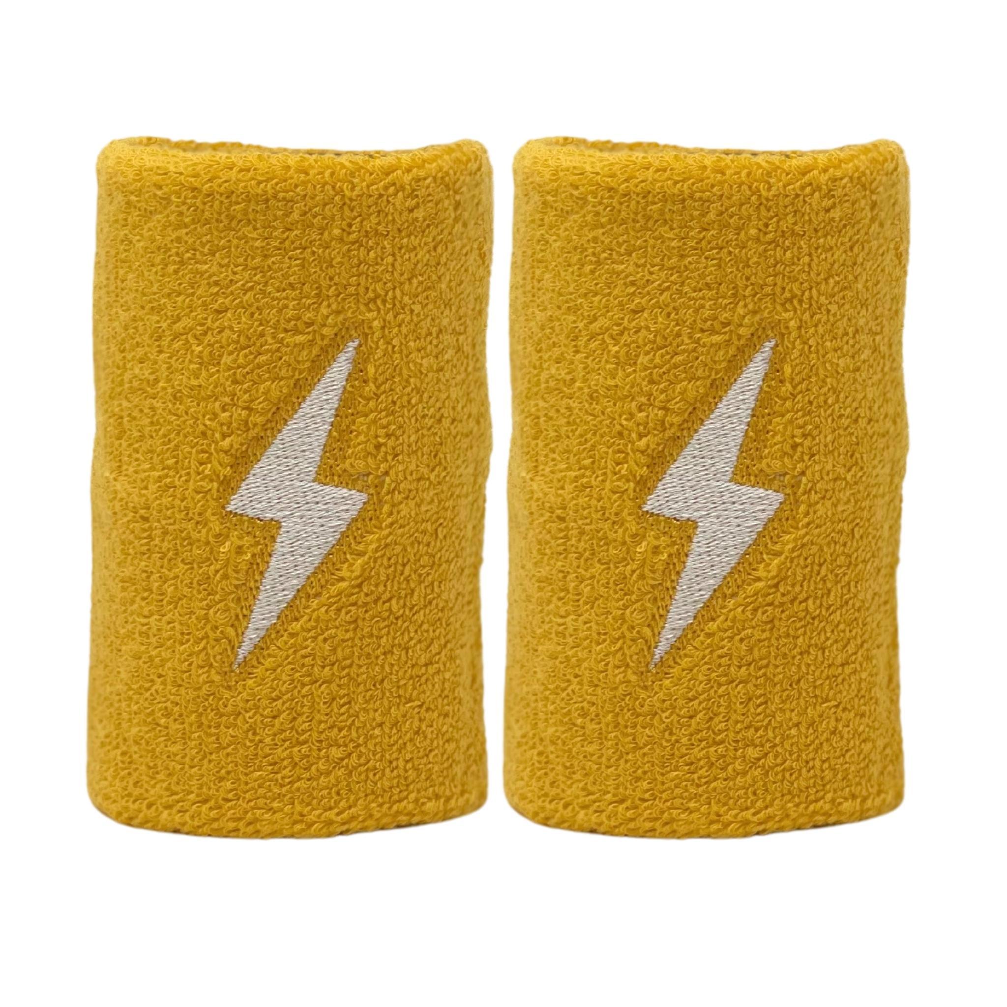 Bruce Bolt Premium Yellow Terry Cloth Wristbands for Baseball