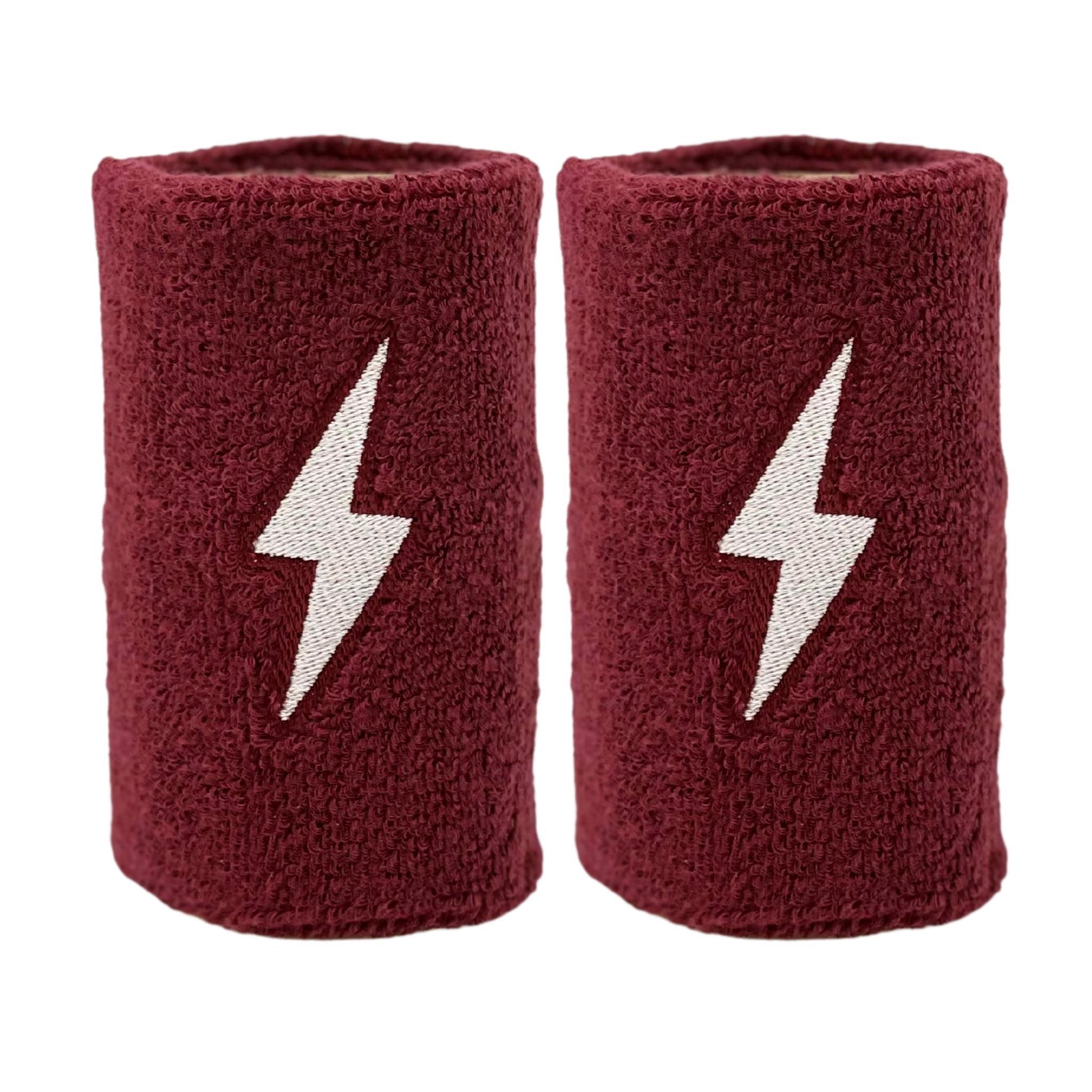 Bruce Bolt Maroon Terry Cloth Wristbands for Baseball Sweat Control