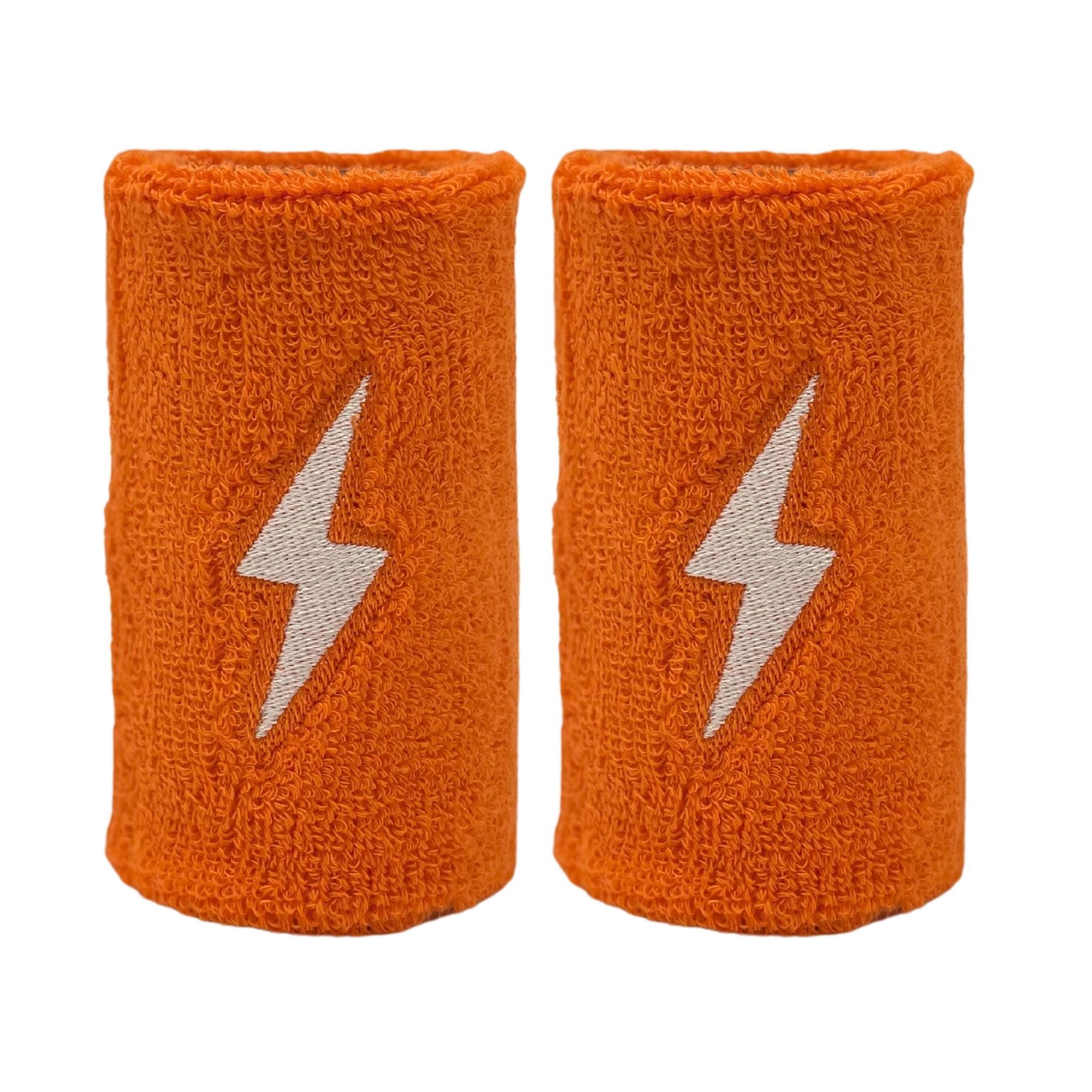Bruce Bolt Orange Terry Cloth Wristbands for Baseball Sweat Control