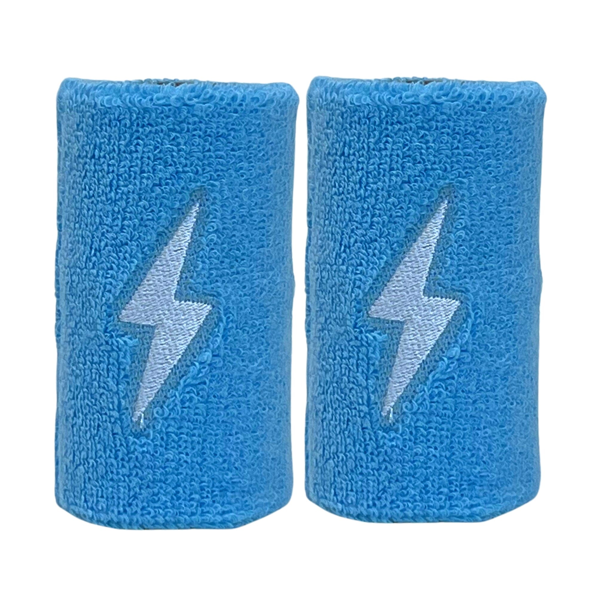Bruce Bolt Baby Blue Baseball Wristbands - Sweat Absorbent Terry Cloth