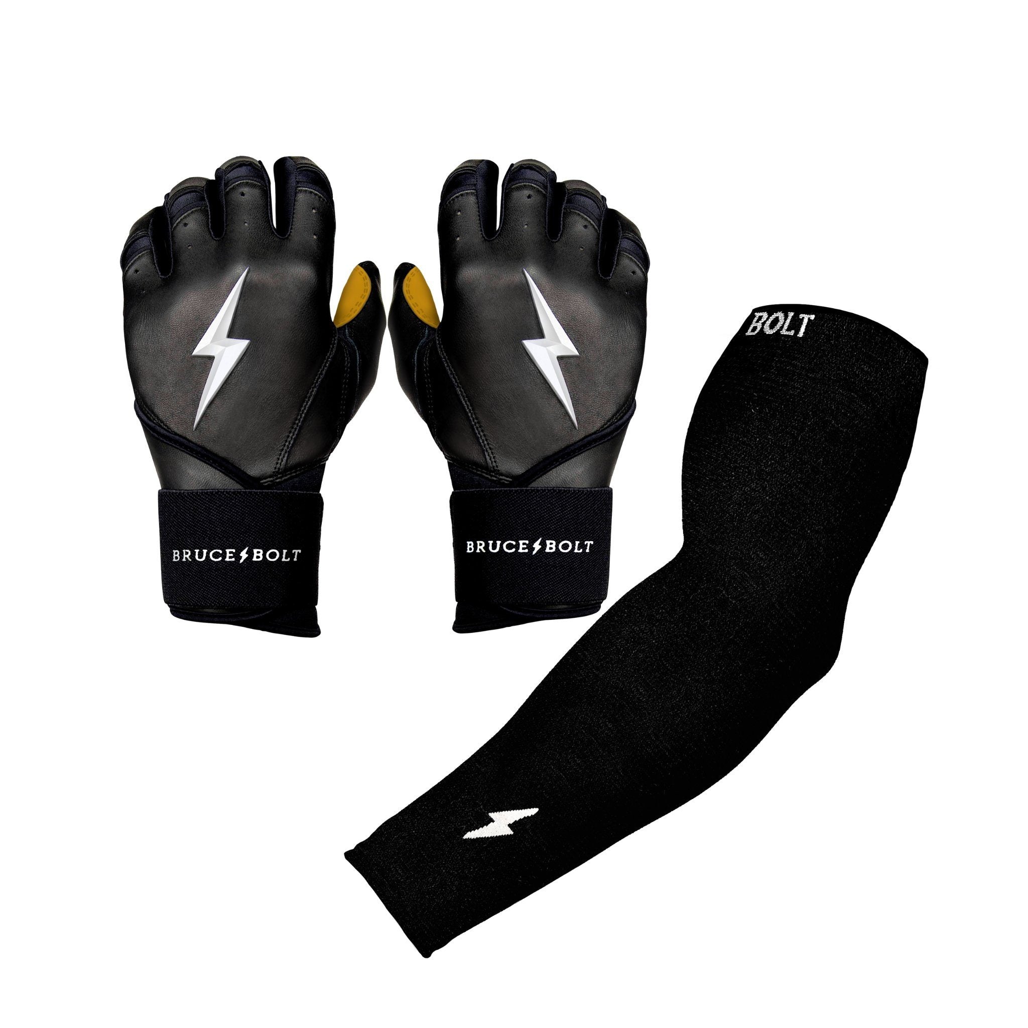 Bruce Bolt Compression Arm Sleeve for Baseball - Black