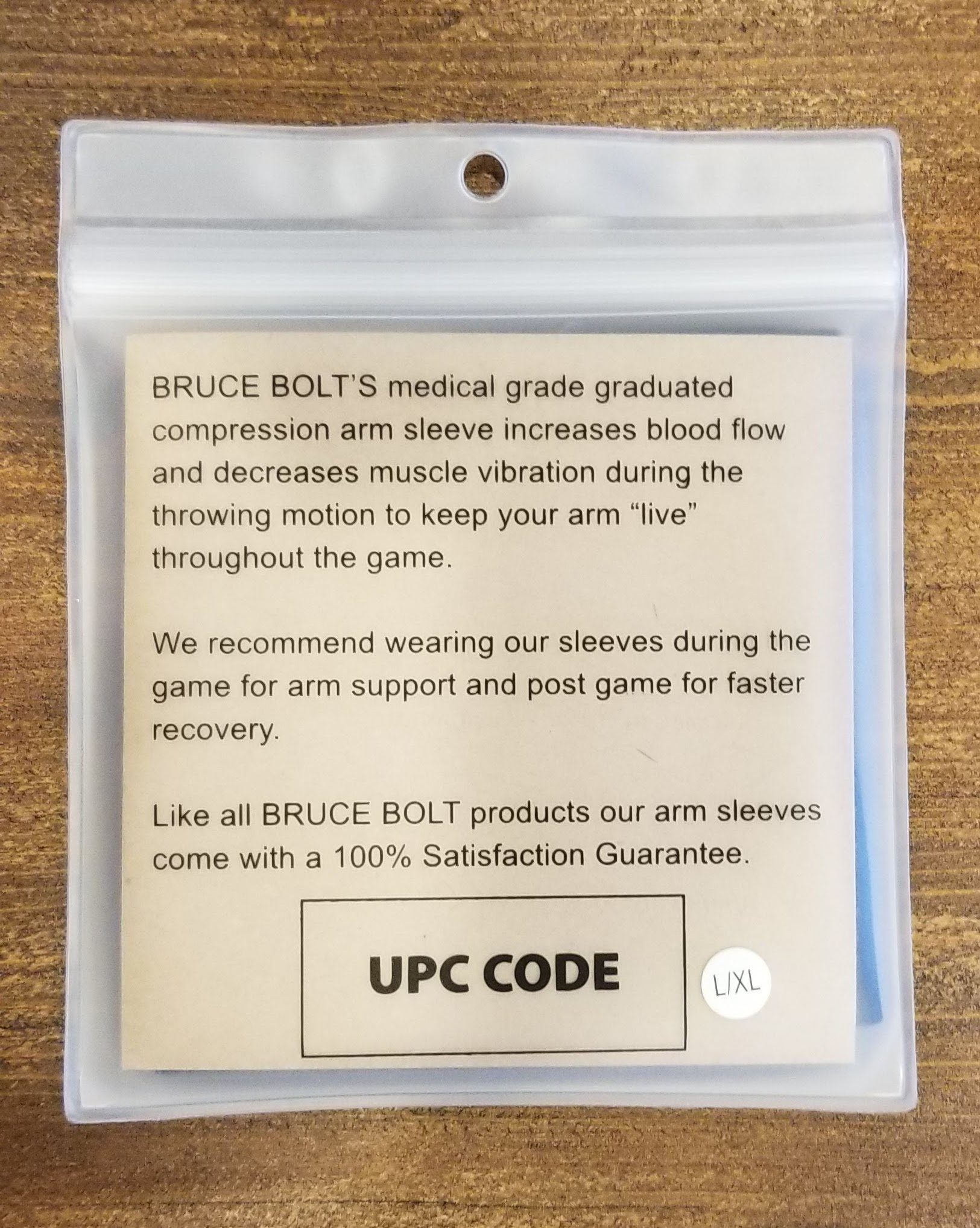 Bruce Bolt Compression Arm Sleeve for Baseball - Black