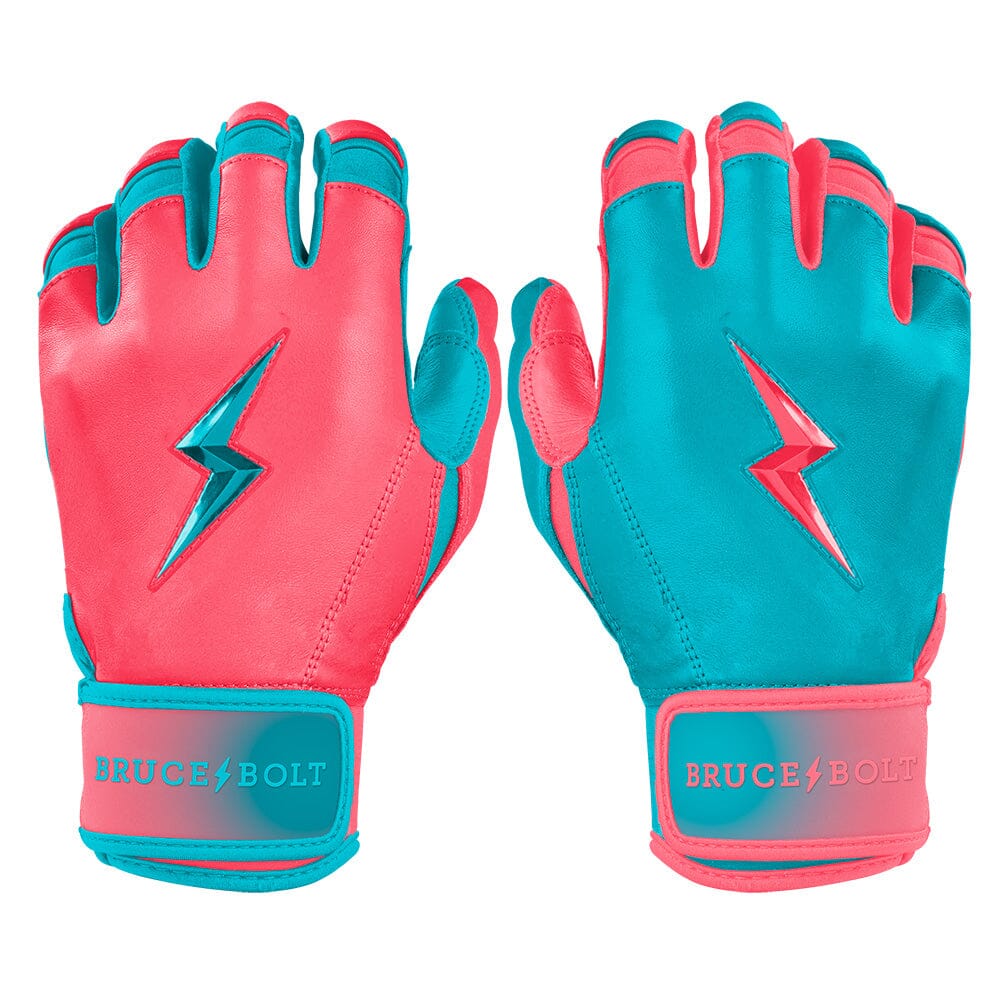 Bruce Bolt Premium Pro Clark Series Pink Teal Batting Gloves