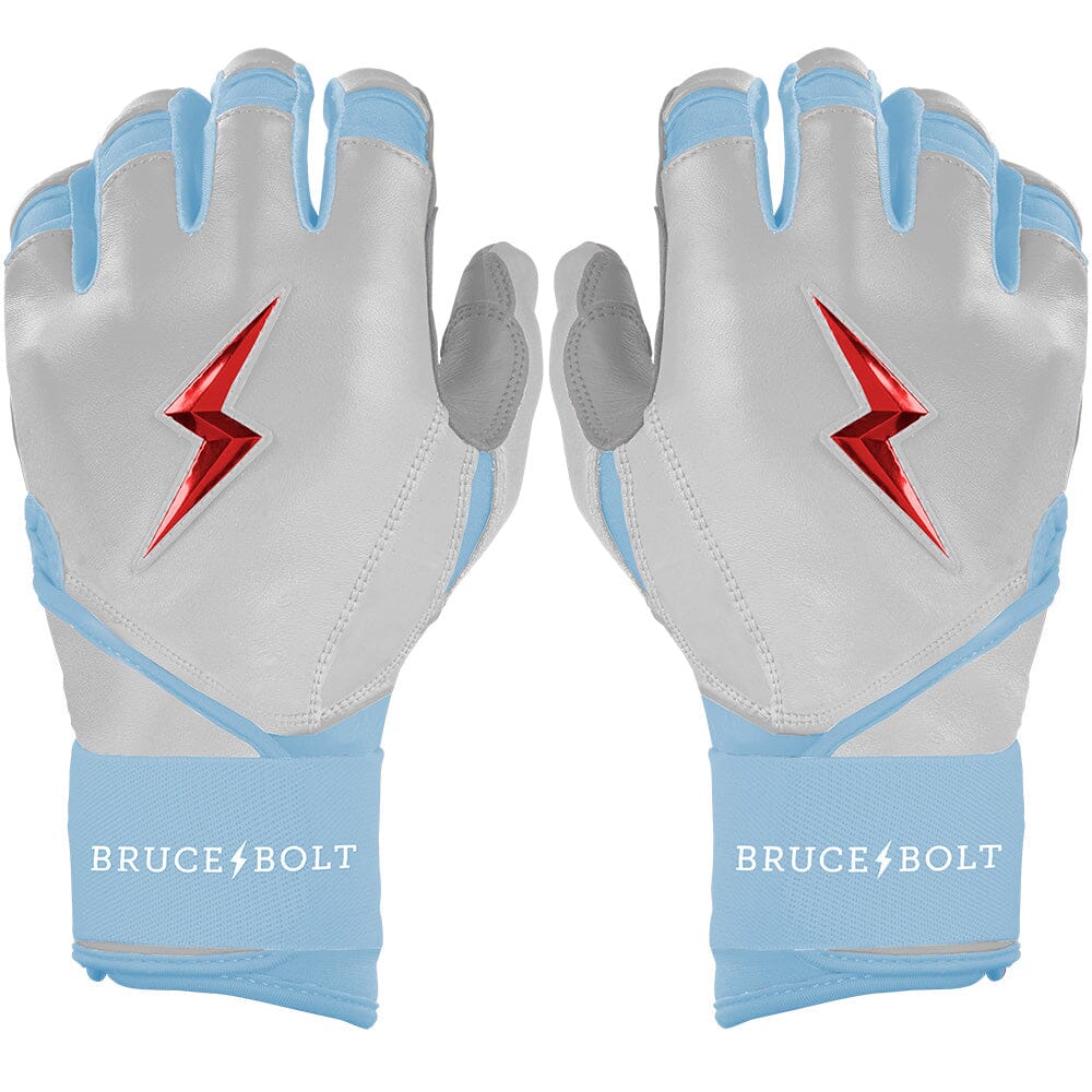 Bruce Bolt HAPP Series Premium Long Cuff Batting Gloves - White