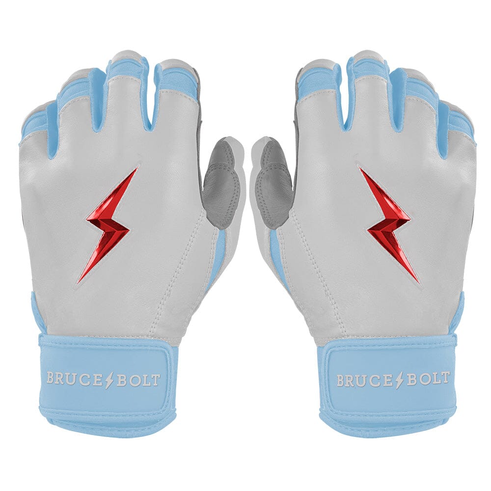 Bruce Bolt HAPP Series Premium Batting Gloves - White Short Cuff